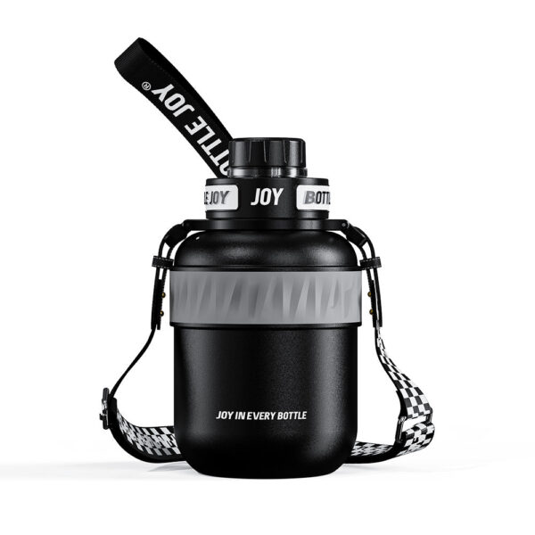 HydroJoy Premium 18/10 Stainless-Steel Insulated Water Bottle - Portable with Hand & Shoulder Strap, Keeps Cold for 24+ Hrs - Image 10