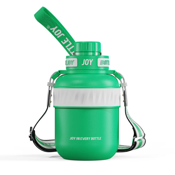 HydroJoy Premium 18/10 Stainless-Steel Insulated Water Bottle - Portable with Hand & Shoulder Strap, Keeps Cold for 24+ Hrs - Image 15