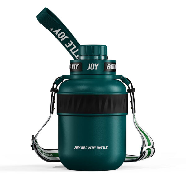 HydroJoy Premium 18/10 Stainless-Steel Insulated Water Bottle - Portable with Hand & Shoulder Strap, Keeps Cold for 24+ Hrs - Image 12