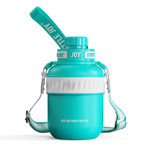 HydroJoy Premium 18/10 Stainless-Steel Insulated Water Bottle - Portable with Hand & Shoulder Strap, Keeps Cold for 24+ Hrs - Image 14